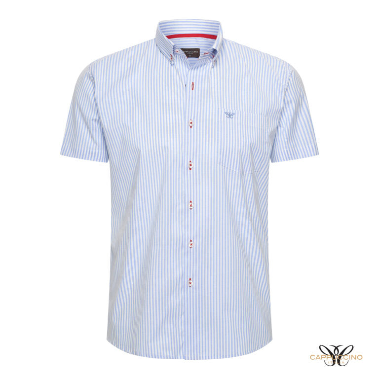 Cappuccino Bronte shirt streepjes Lichtblauw - Maat L
