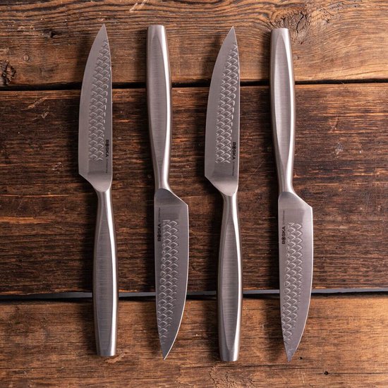 Boska Steakmessen / Steakmessenset Monaco+ - 4 Stuks - RVS - Multifunctioneel - Non-stick