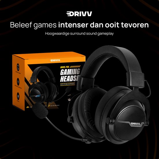Drivv. PRO Draadloze Gaming Headset met Microfoon - Bluetooth Game Headset geschikt voor PS4, PS5, Xbox Series en PC - Draadloos 2.4GHz