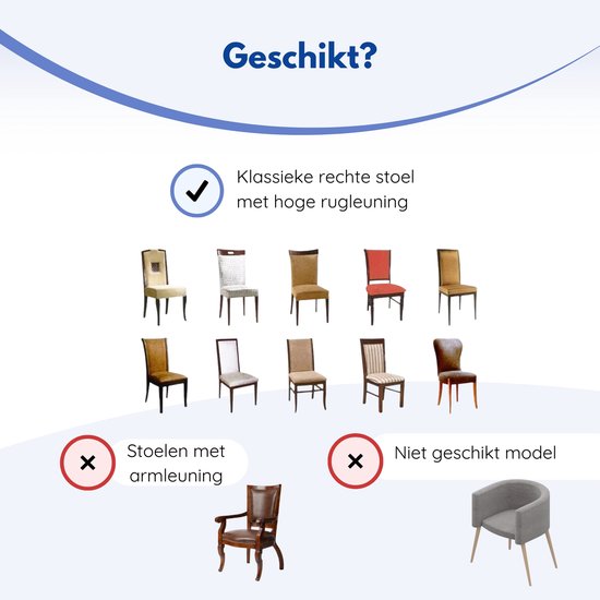 Hilvard Stoelhoes - Stoelhoezen eetkamerstoelen - Velvet - Stretch - Ivoor