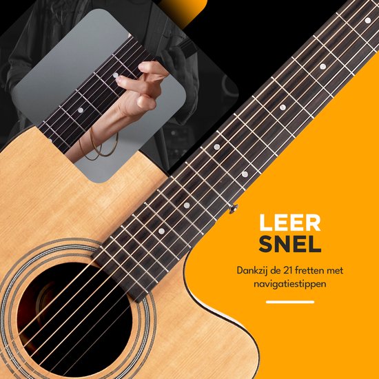 Finesse Premium Akoestische Gitaar - 4/4 41" - Massief Sparrenhout - Western Gitaar - Gitaar Kind & Volwassenen - Naturel