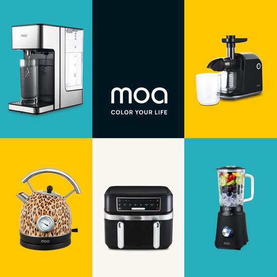 MOA Waterkoker Retro - 1,8 Liter - Elektrische Waterkoker - BPA-vrij - Anti Calcium Filter - RVS - 2200W - Panterprint