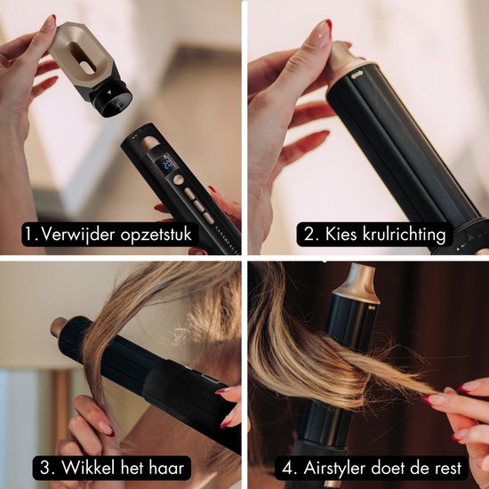 Sansbeauté® 8-in-1 Airstyler met Diffuser - Hairwrap - Multistyler - Fohnborstel Kort Haar - Dupe - Haarstyler - Haardroger - Warmteborstel - Krulborstel - Krultang - Stijlborstel - Coldshot