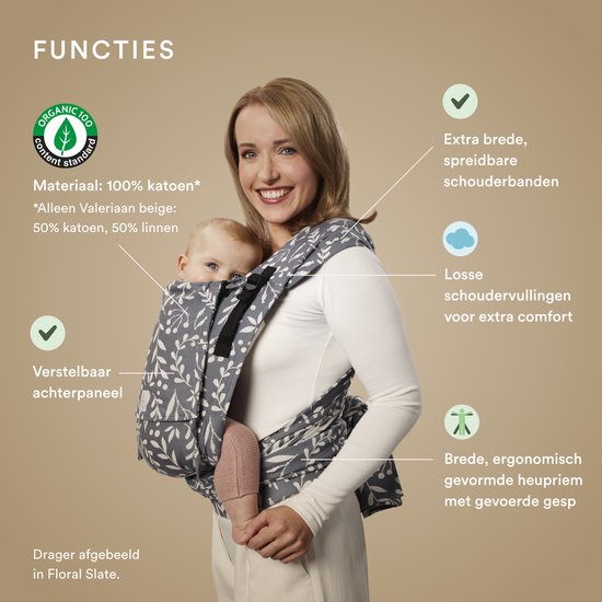 Stokke Limas Carrier Plus, Terracotta - Versie 2023 (OCS) - Babydrager met halve gesp - Drie draagopties - Veilig voor baby's van 1 maand/ 4 kg tot 18 kg