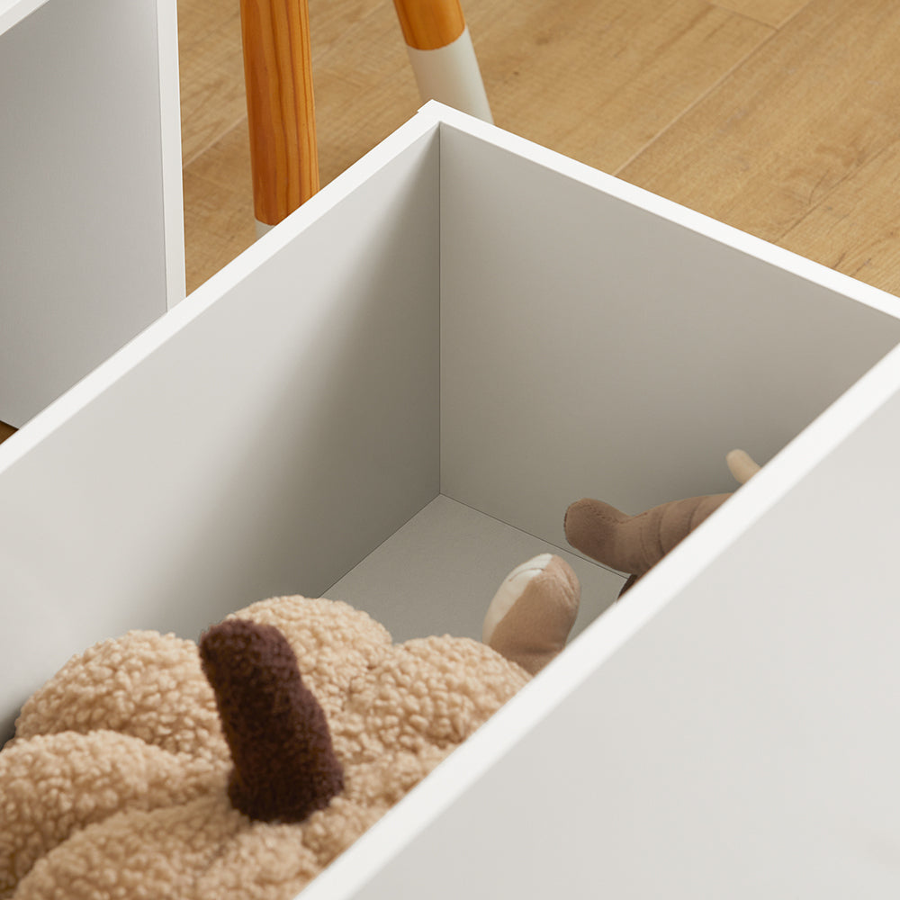 SoBuy Kinderboekenkast met opbergvakken - Max. 60 kg - 80 x 40 x 100 cm - Wit