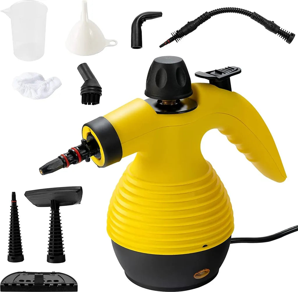 Coast stoomreiniger handheld apparaat 9-delige accessoires ingesteld en veilig ontwerp stoom schoon geel