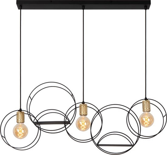 Lucide CIRCLE - Hanglamp - 3xE27 - Zwart