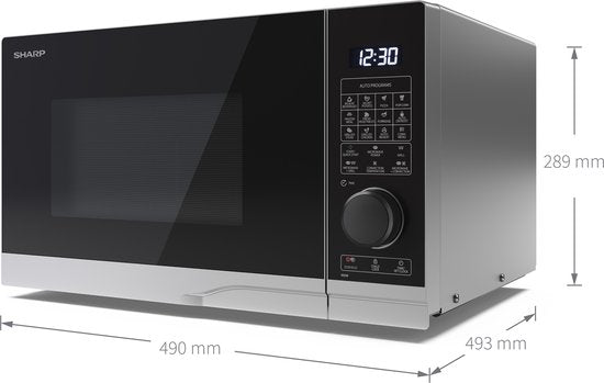 Sharp YC-PC254AE-S combimagnetron met grill en heteluchtoven - 900W - 25 liter - zilver