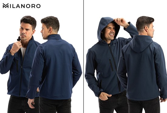 Milanoro - Wind- en waterdichte jasjes - Jas zonder kap - Zwart - XL
