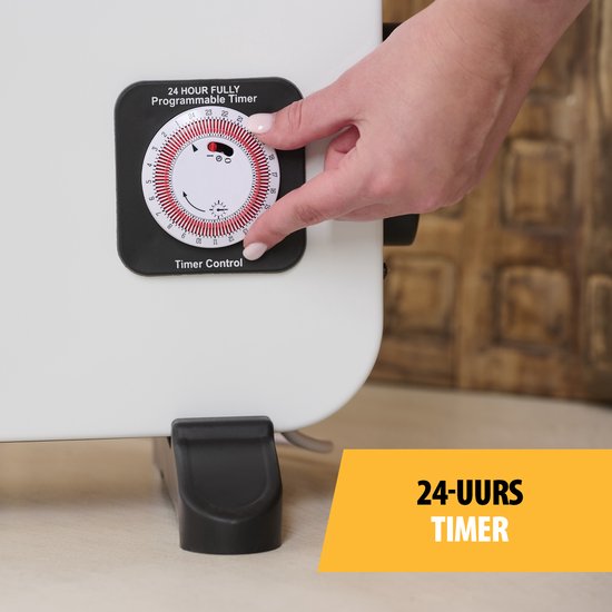 Tristar KA-5816 Convectorkachel - Elektrische kachel - 2 warmtestanden - 1250/2000W - Turbofunctie - 24u Timer - Oververhittingsbeveiliging - Wit - Vorstvrijfunctie - Eco-efficiënte verwarming - Draaghendels