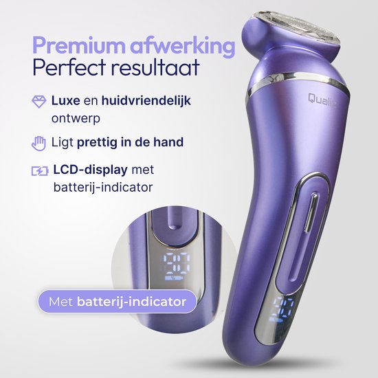 7 in 1 Ladyshave - Epileerapparaat Dames - IPX 7 Waterdicht - Oplaadbaar - Bikinitrimmer - Scheerapparaat Vrouw Intiem - Ladyshaves voor Vrouwen - Epilator - Trimmer Vrouw - Qualiz®