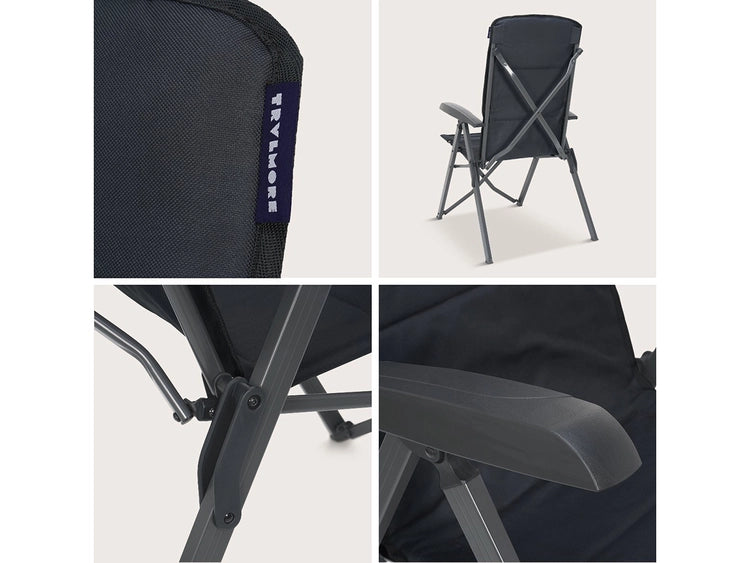 TRVLMORE Campingstoel - Luxe Soft -  Verstelbaar - Grijs