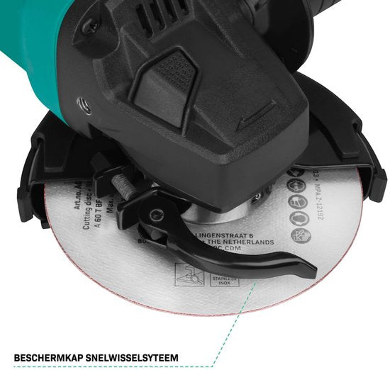 VONROC Haakse slijper 900W - Ø125mm – 11.000 tpm – Inc. zijhandgreep voor links- en rechtshandig gebruik – 3 meter kabel - excl. slijpschijf