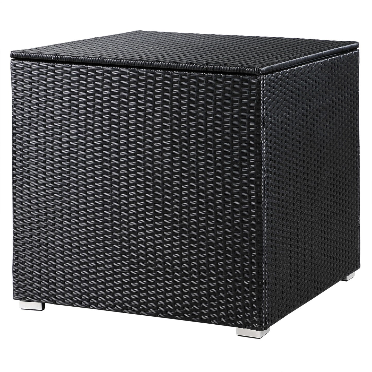 Casaria Opslagbox/Opbergbox - Kussens, Tuin - Polyrotan - Zwart - 75x75x70cm