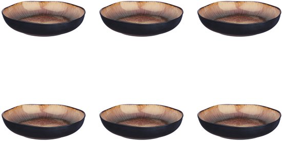 Diep bord IRIS Ø22,5cm - 6 stuks - Wildbruin