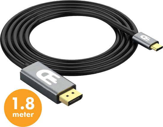 USB C naar Displayport Kabel - 8K 60Hz 4K 120Hz - Thunderbolt 3 - Geschikt Voor Apple / iMac / Macbook (Pro) - 1.8 meter