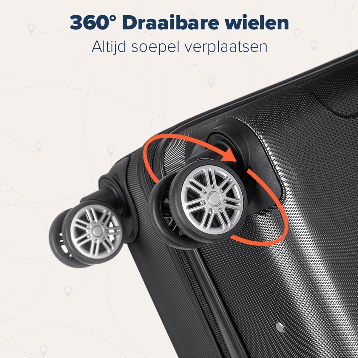 TRVLMORE Kofferset - 2 Delig - 38L Handbagage + 110L Ruimbagage - Zwart