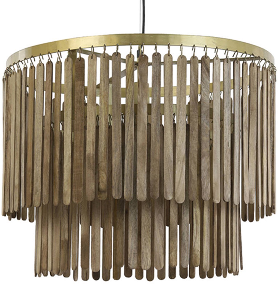 Light & Living Gularo Hanglamp - Donkerbruin Hout - Ø60cm - Modern & Luxe