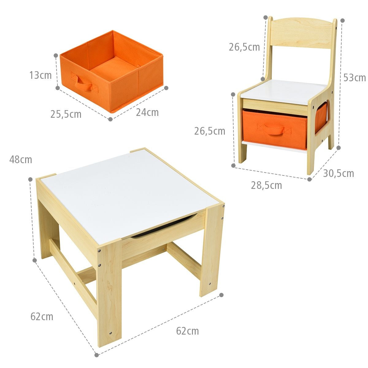 Coast Kindermeubelset 3 Delig - Tafel en 2 Stoelen - Multifunctioneel - Hout