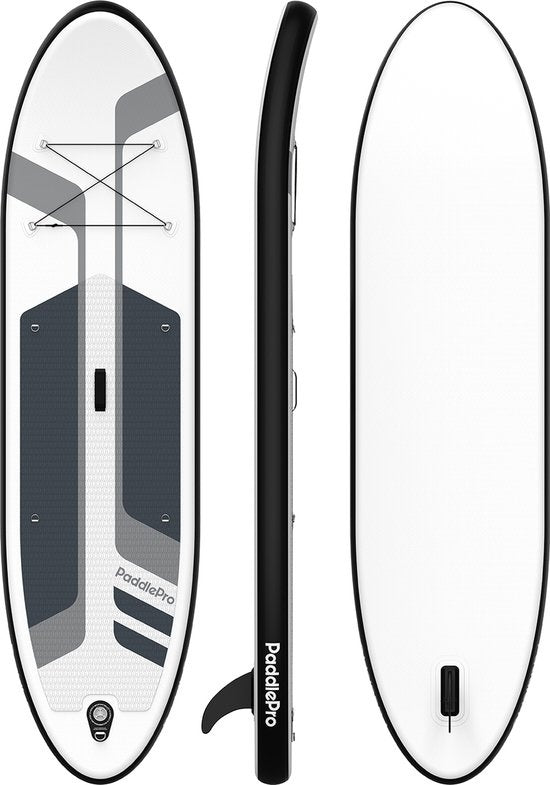 LifeGoods SUP Board - Luxe Set - met Zitje - Opblaasbaar Paddle Board - Max. 135KG - 320x81cm - Wit