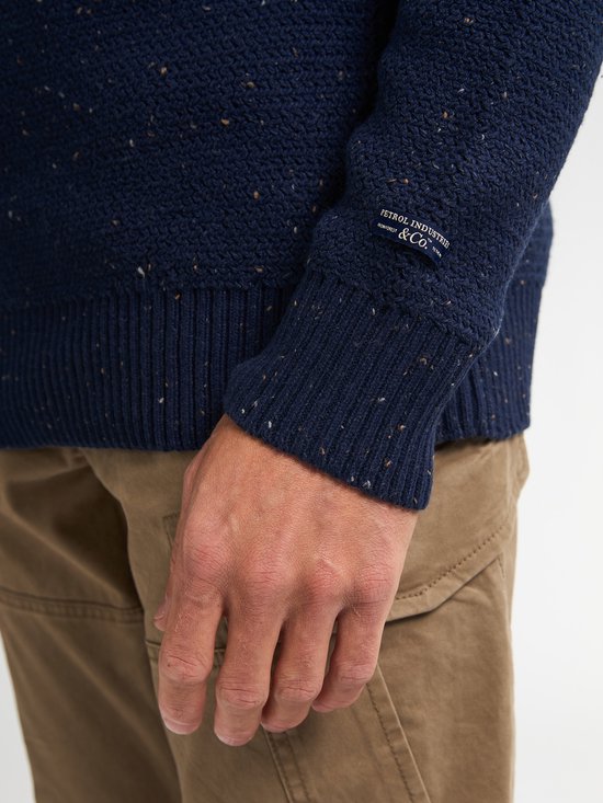 Petrol Industries - Heren Gemêleerde Trui Buffalo - Blauw - Maat S