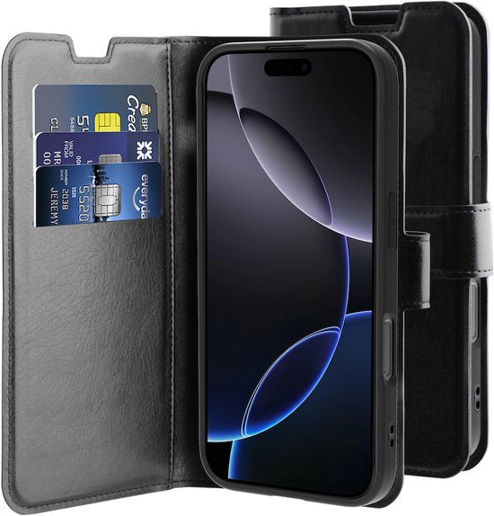 Behello Bookcover iPhone 16 Pro Max Gel - Zwart