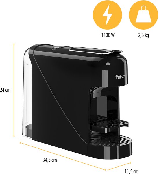 Tristar CM-2302 - Koffiecupmachine - Geschikt voor Nespresso - 0.8L - 1400W - Compact & Gebruiksvriendelijk