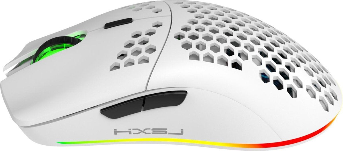 HXSJ T66 2.4G Draadloze Gaming Muis - Compact - RGB Verlichting - Wit