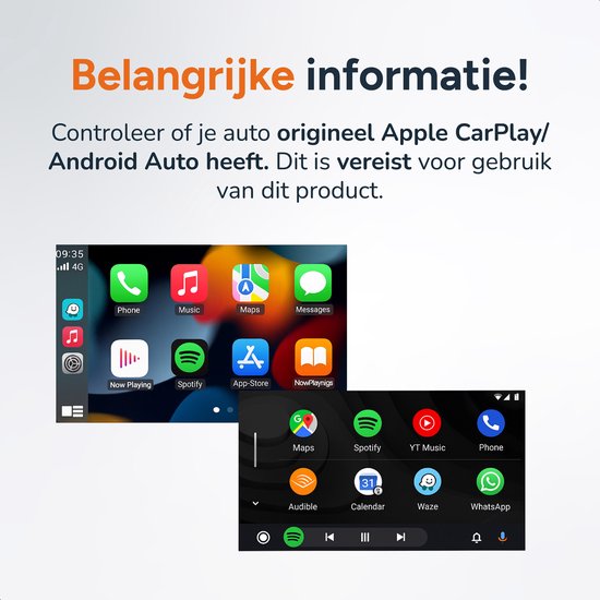 Draadloze CarPlay & android dongle - Auto - Bluetooth - Draadloos - Wireless - Receiver - Compact - incl USB-C - Skoov