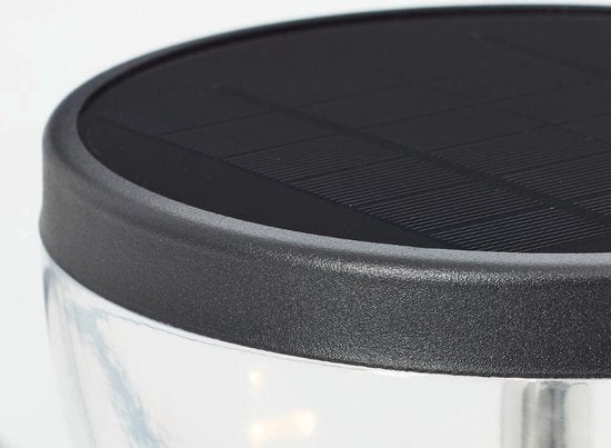 BRILLIANT LED buitenvloerlamp, solar, 92 cm, 430 lm, 3000 K, roestvrij staal, zwart