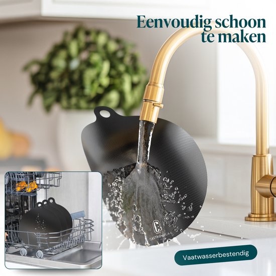 Castagnola Inductie Beschermer - Panbeschermer Hittebestendig tot 280ºC - Afdekplaat voor Kookplaat & Inductieplaat - Antislip Pannen Onderzetter Mat - Set van 4: 1x18cm, 2x22cm en 1x24cm