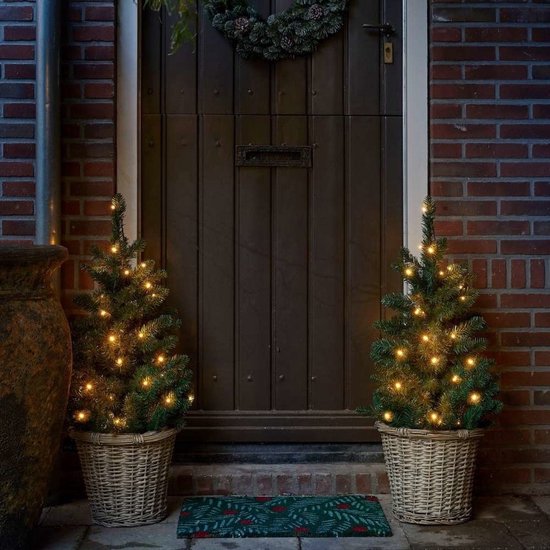 Black Box Trees Norton Kunstkerstboom in Pot met LED Verlichting - H90 x Ø50 cm - Groen