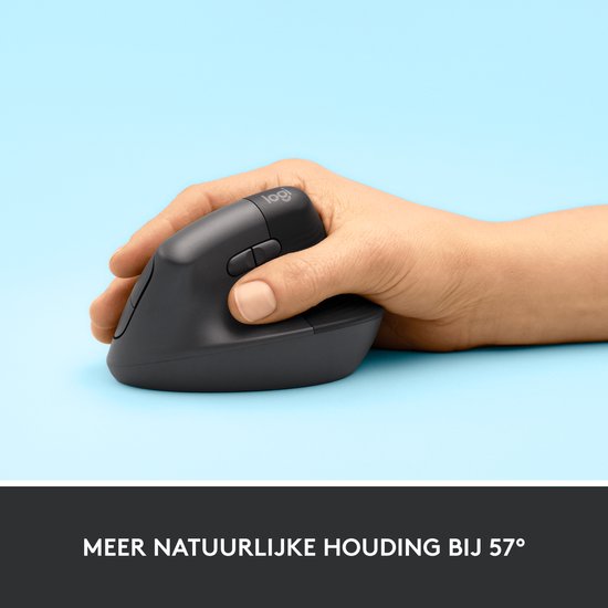 Logitech Lift - Verticale ergonomische muis - Rechtshandig - Donkergrijs