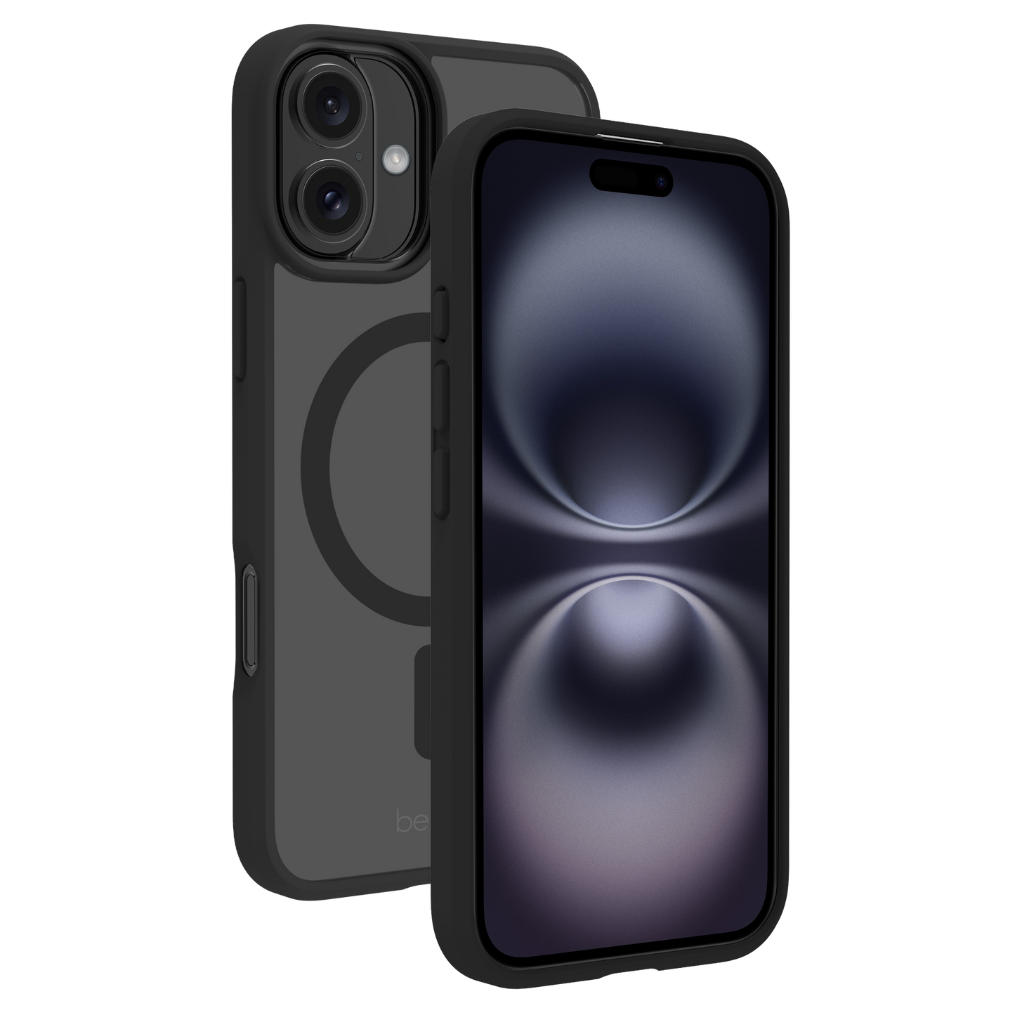 BeHello Hoesje iPhone 16 - MagSafe Magnetische Ring - Transparant / Zwart