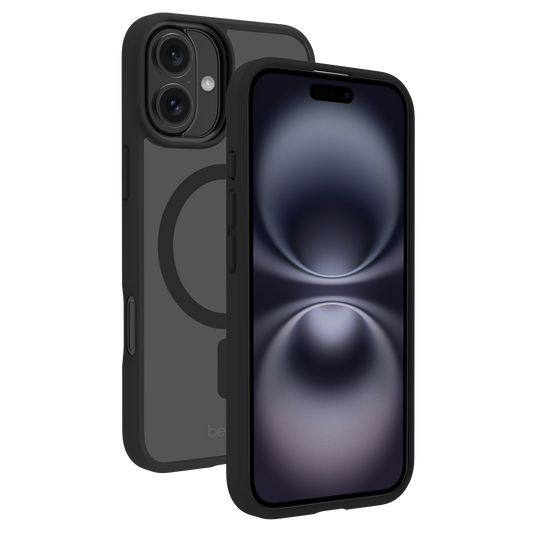 BeHello Hoesje iPhone 16 - MagSafe Magnetische Ring - Transparant / Zwart