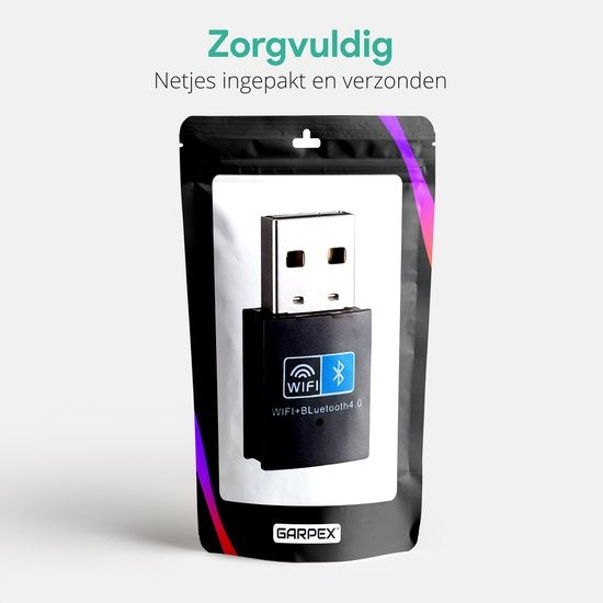 Garpex® Draadloze USB WiFi Bluetooth Adapter - Draadloze Dongle USB2.0 WiFi BT4.0 Adapter