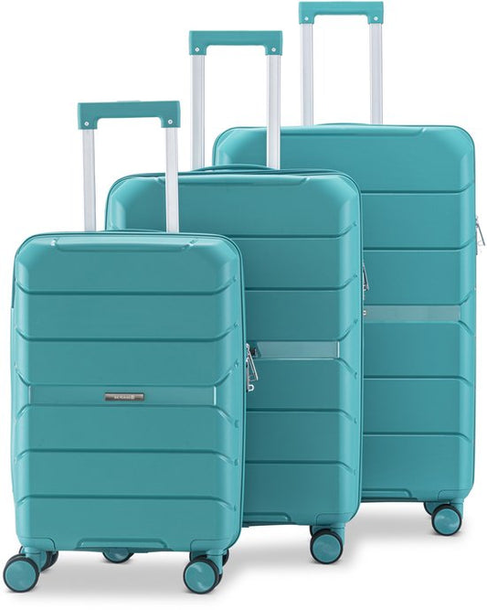 SC Urban Adventurer - Kofferset - 3-delig - Cijferslot - 232L - Spinner wielen - Reiskoffer met Kofferslot - Lichtgewicht - Groen