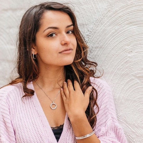 Yolora Ketting - 18K Witgoud Verguld - Incl. geschenkverpakking - Tot 45 cm - Zilverkleurig