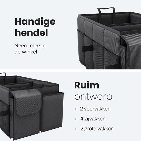Auto kofferbak Opberg box - Organizer - Accessoires - Voor in de Auto - Organizer Auto - Tas - Achterbank - Zwart - Luft