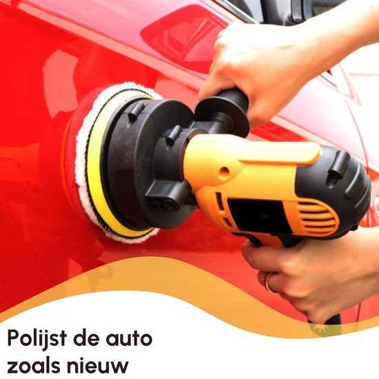 Gtrise Polijstmachine - Poetsmachine Auto - 6 Polijstschijven - 1400W Krachtig - Polier