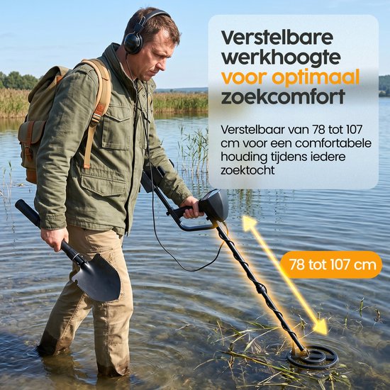 Infinity Goods Metaaldetector Pro - Volwassenen & Kinderen - Complete Set - Waterdichte Zoekspoel - Verstelbaar - Professioneel
