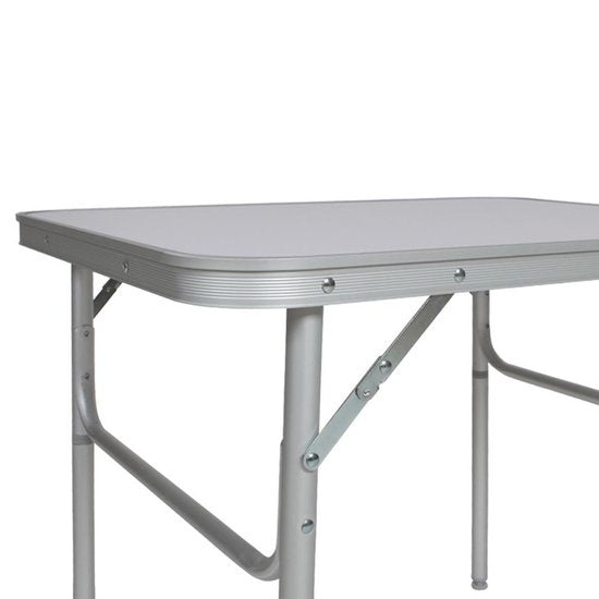 tectake® - Campingtafel opvouwbaar - Draagbare kampeertafel - Vouwtafel buiten - Inklapbare tafel - Weerbestendig - 75x55x68cm - Grijs