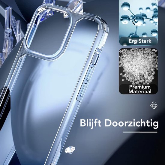 Podec iPhone 13 pro Hoesje Transparant - Bundel met 2x Screenprotector + 2x Cameraprotector - Telefoonhoesje met Beschermglas - Case Doorzichtig