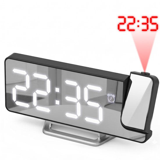 Nuvance Digitale Wekker met Projectie - Digitale Klok Slaapkamer - Snooze Functie - Wekkers Digitaal - Alarmklok