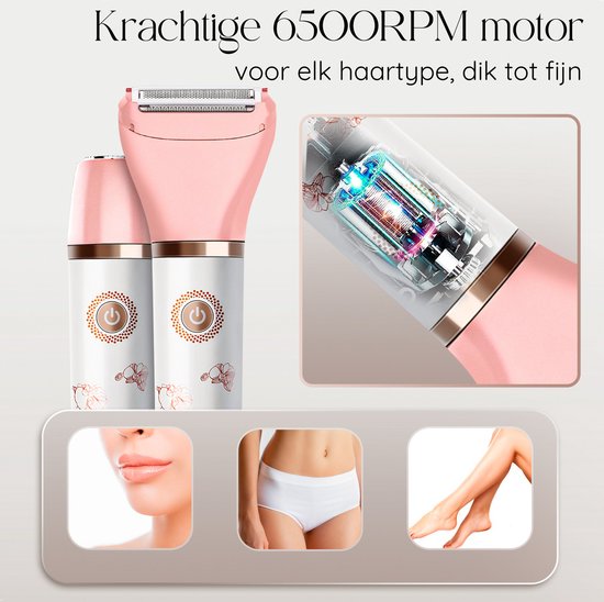 2-in-1 Ladyshave Gezicht - Oksels - Benen - Bikinilijn - Sansbeauté® - Scheerapparaat Vrouw - Ontharingsapparaat Electrisch Ontharen - Gezichtsontharing Dames - Trimmer Vrouw - Ladyshaves Bikini - USB Oplaadbaar