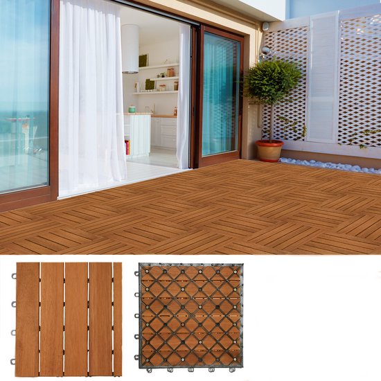 Terrastegel Acaciahout - 30x30cm Plug In Systeem - FSC® gecertificeerd