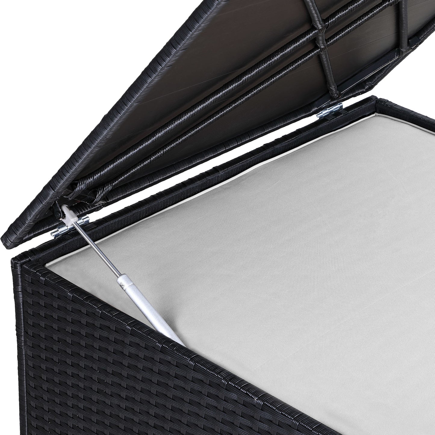 Casaria Opslagbox/Opbergbox - Kussens, Tuin - Polyrotan - Zwart - 75x75x70cm