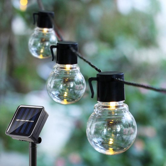 Happy Goods Solar Tuinverlichting op Zonneenergie - 20 LED Lichtsnoer Buiten - 3 m Verlicht + 2 m Snoer - Buitenverlichting Lichtslinger - Lichtsnoeren