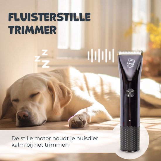 Dutchwide Groommate Draadloze Dierentondeuse - Incl. 4 Opzetstukken - zwart