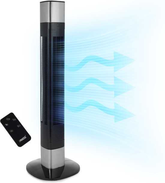 Slimme Torenventilator – Bladloos – Met App & Afstandsbediening – Timer – Energiezuinig – Princess 358280 – Zwart
